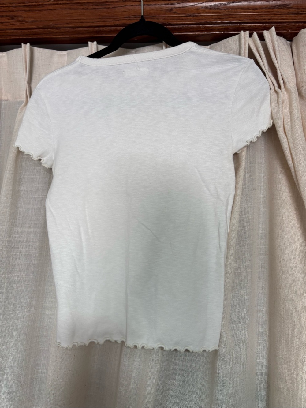 Madewell White Lettuce Edge Trim Crewneck Short Sleeve T-Shirt - Picture 5 of 5